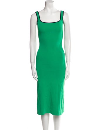 Staud Square Neckline Midi Length Dress