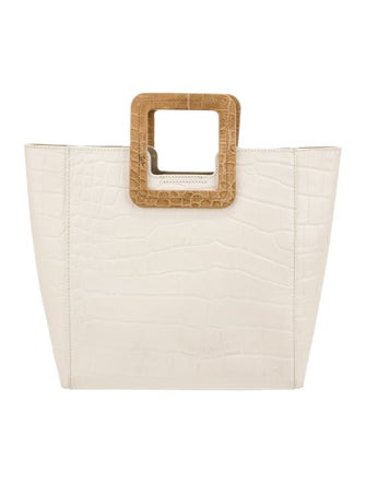 Staud Embossed Leather Top Handle Bag
