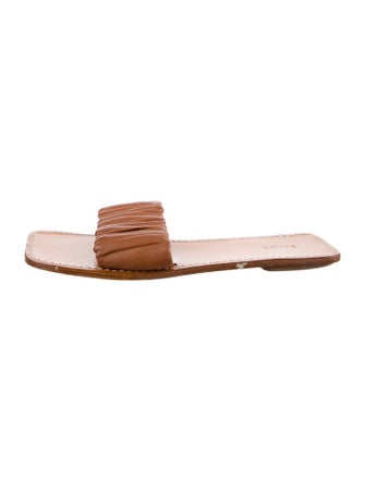 Staud Leather Pleated Accents Slides