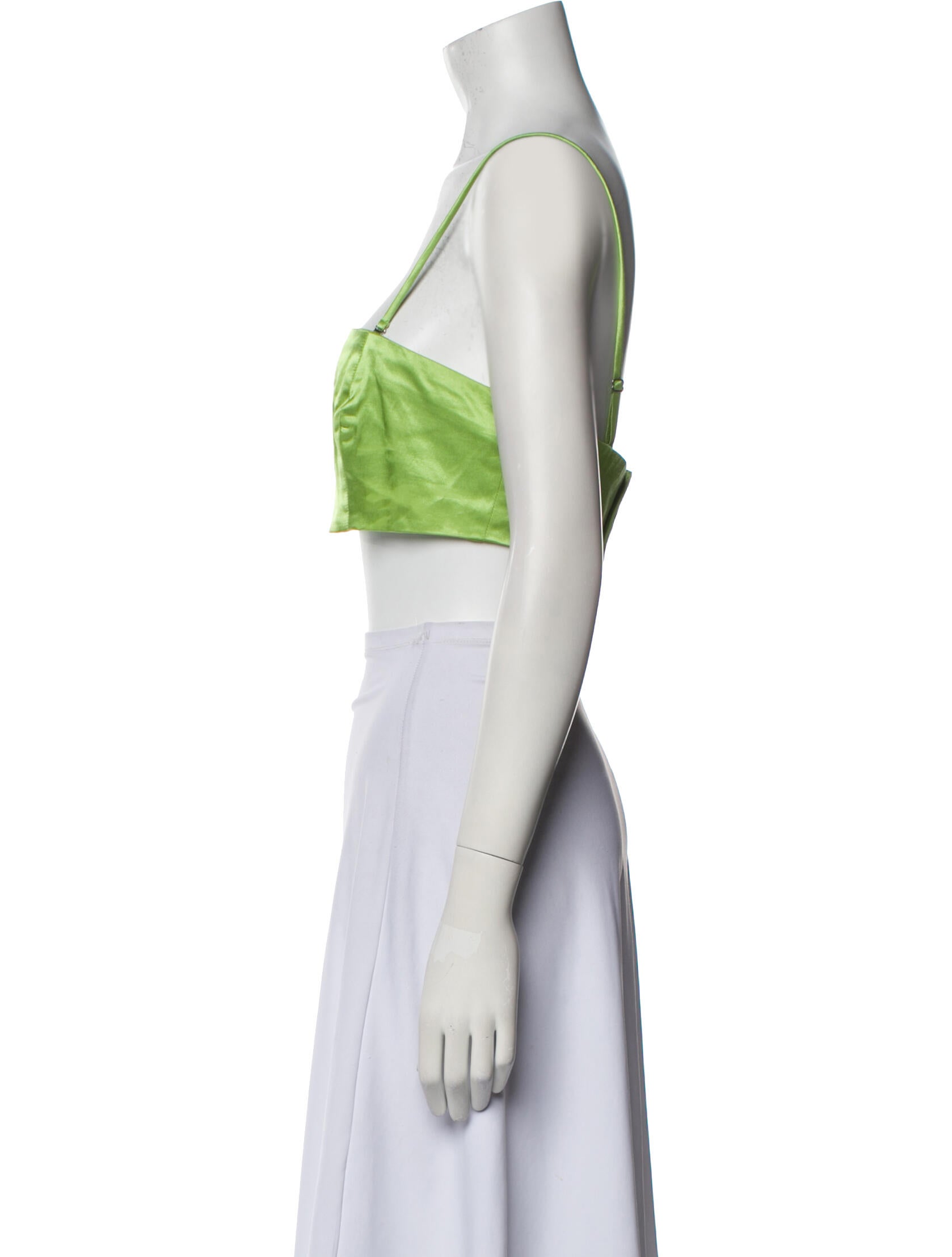 Staud Square Neckline Sleeveless Crop Top
