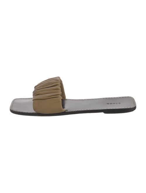 Staud Leather Pleated Accents Slides