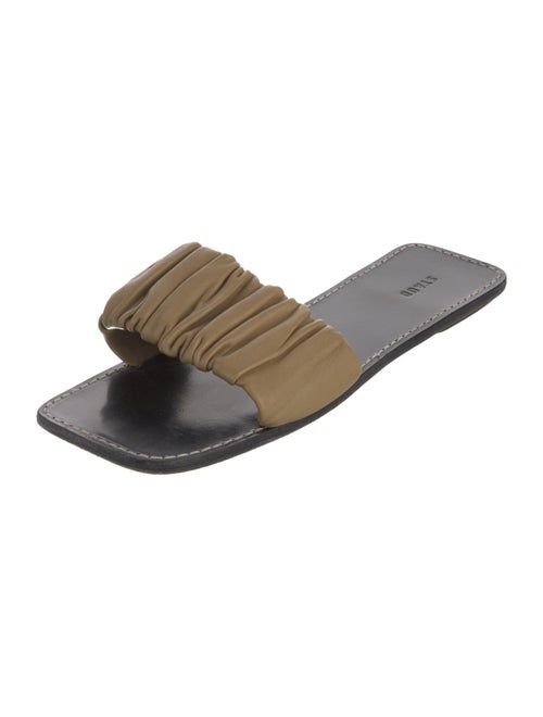 Staud Leather Pleated Accents Slides