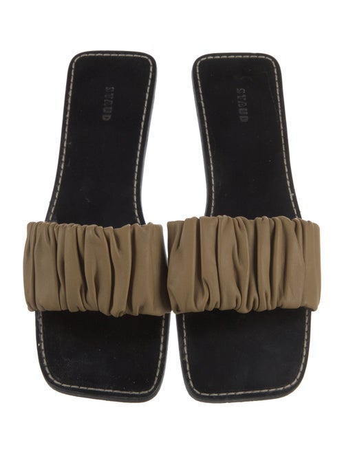 Staud Leather Pleated Accents Slides