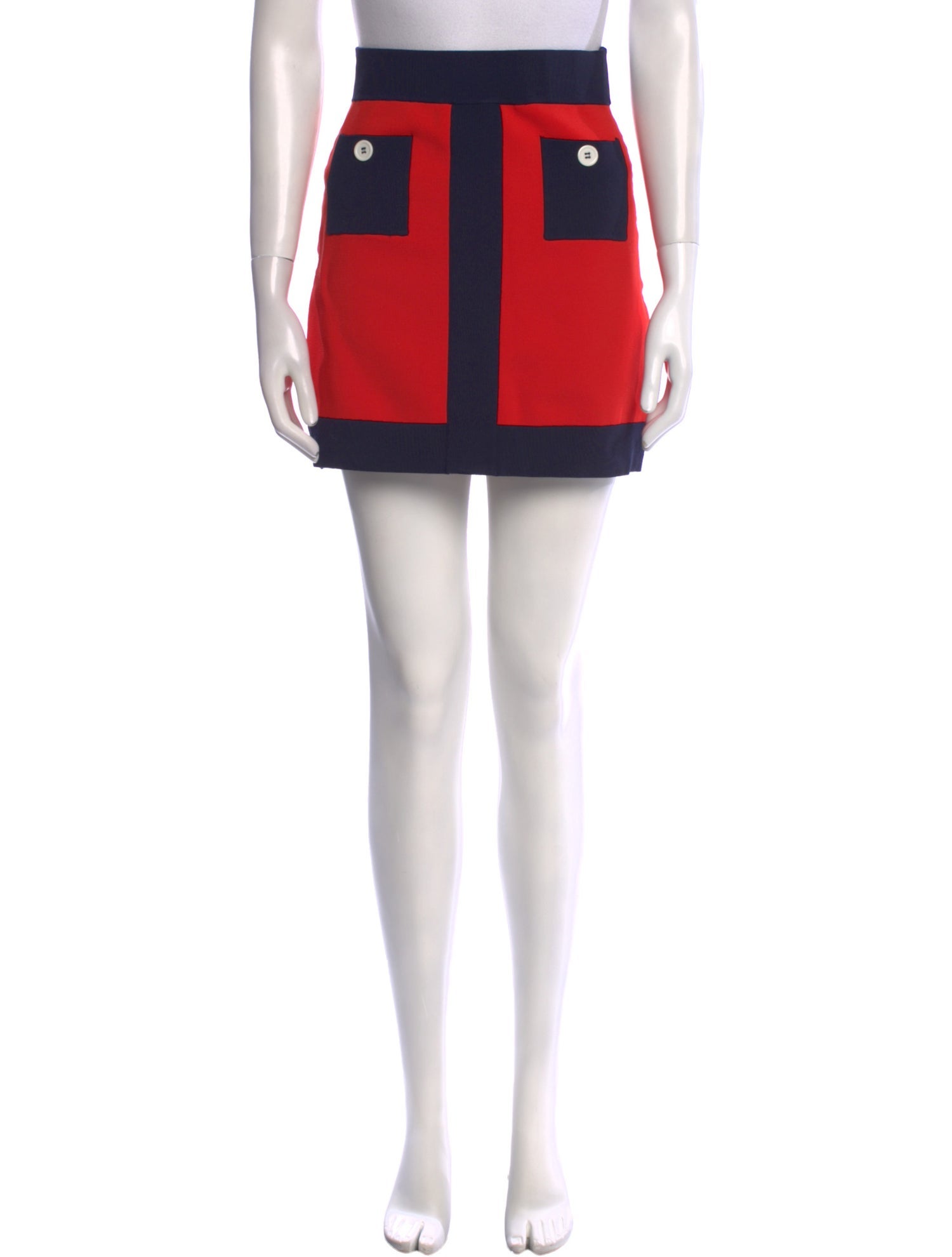 Staud Colorblock Pattern Mini Skirt