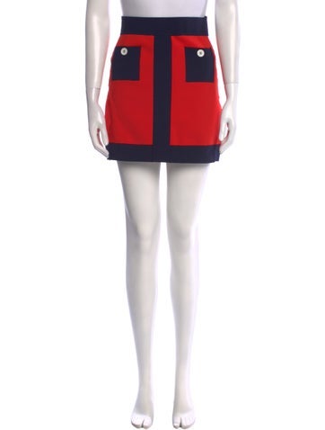 Staud Skirts Colorblock Pattern Mini Skirt S