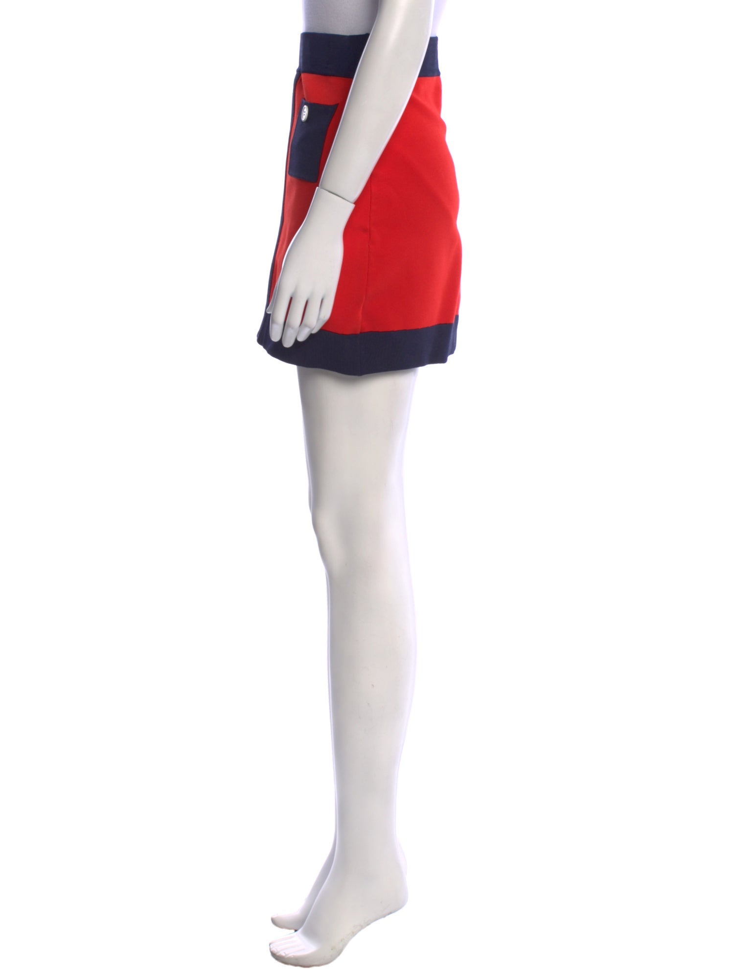 Staud Colorblock Pattern Mini Skirt