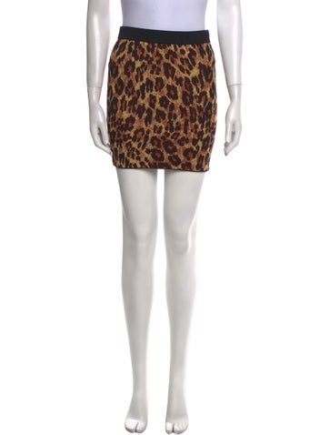 Staud Skirts Animal Print Mini Skirt S