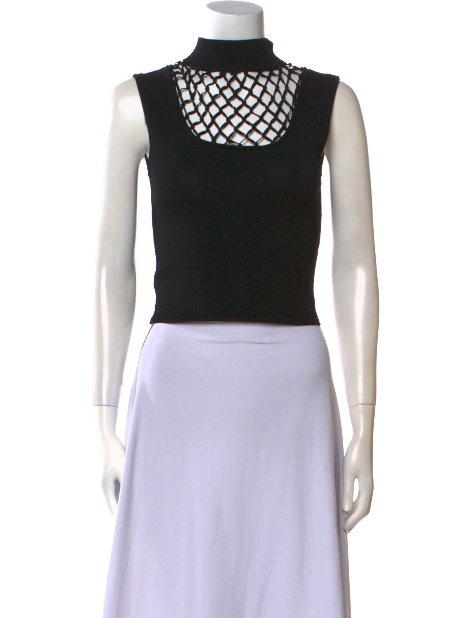 Staud Mock Neck Sleeveless Crop Top