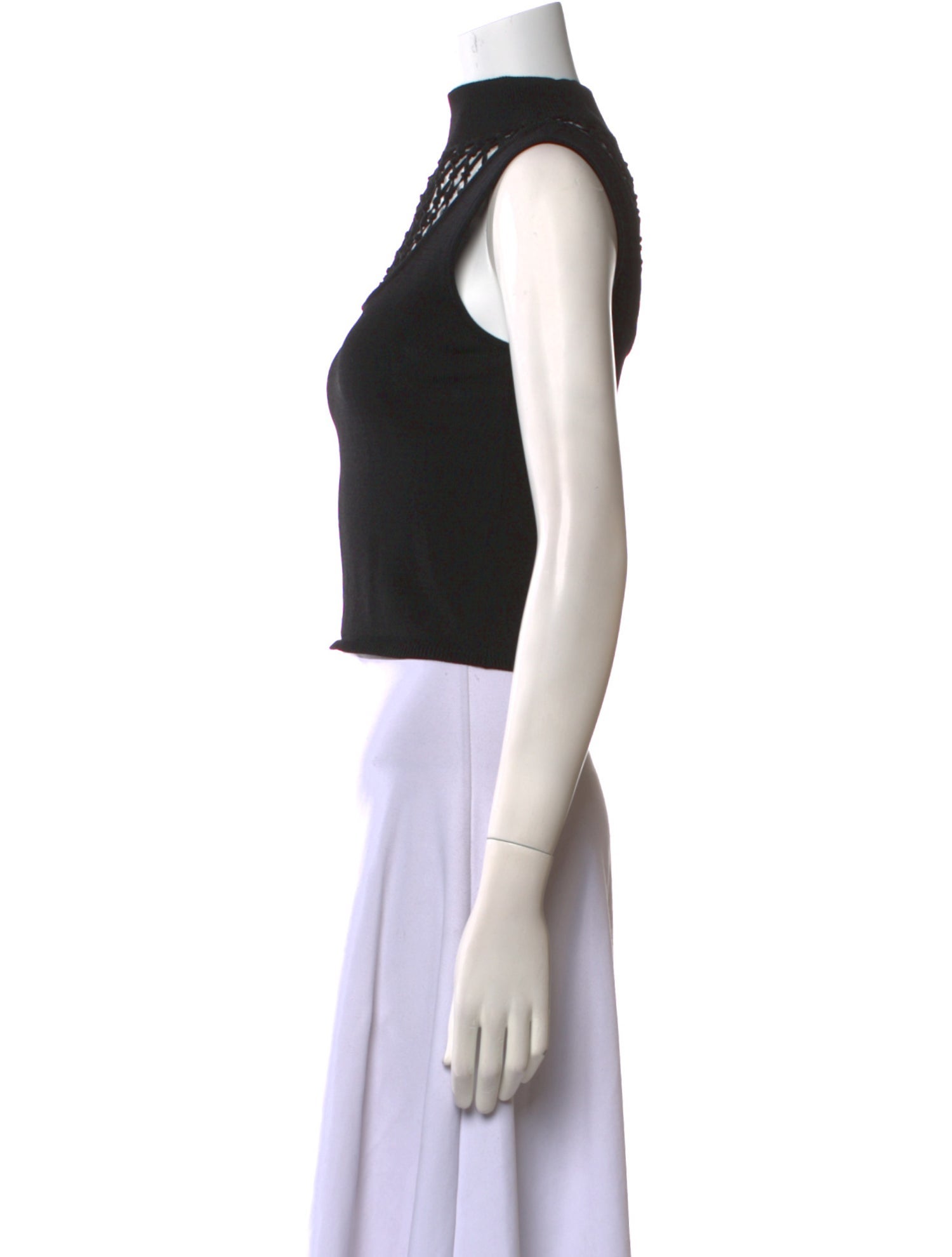 Staud Mock Neck Sleeveless Crop Top