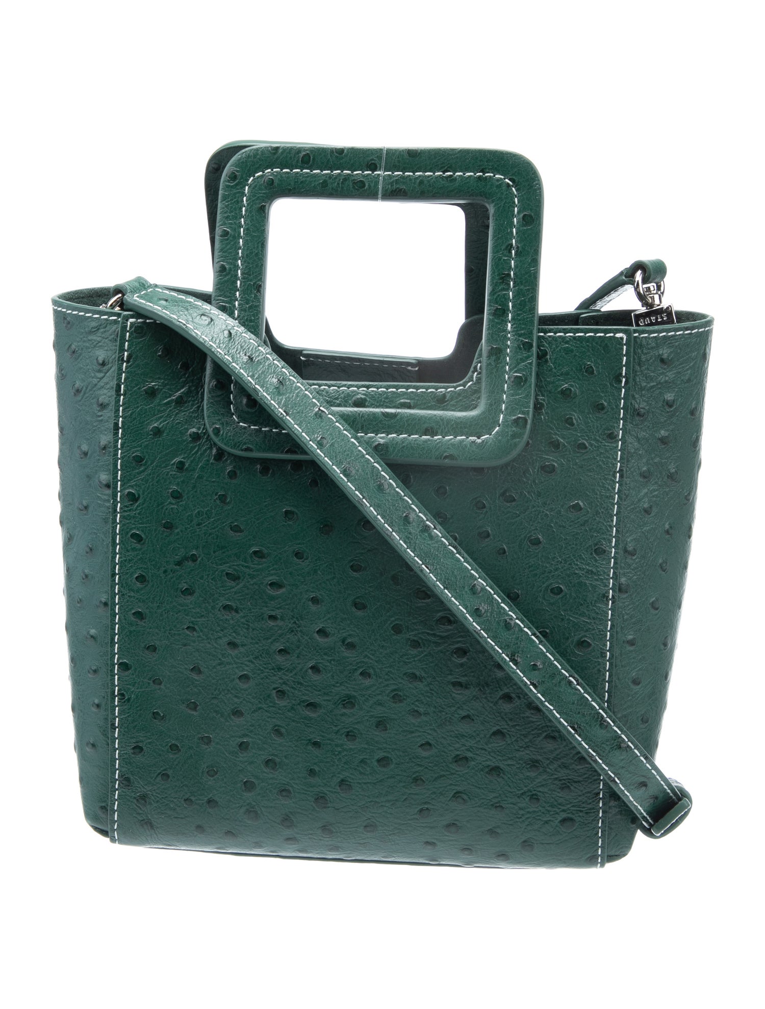 Staud Embossed Leather Top Handle Bag