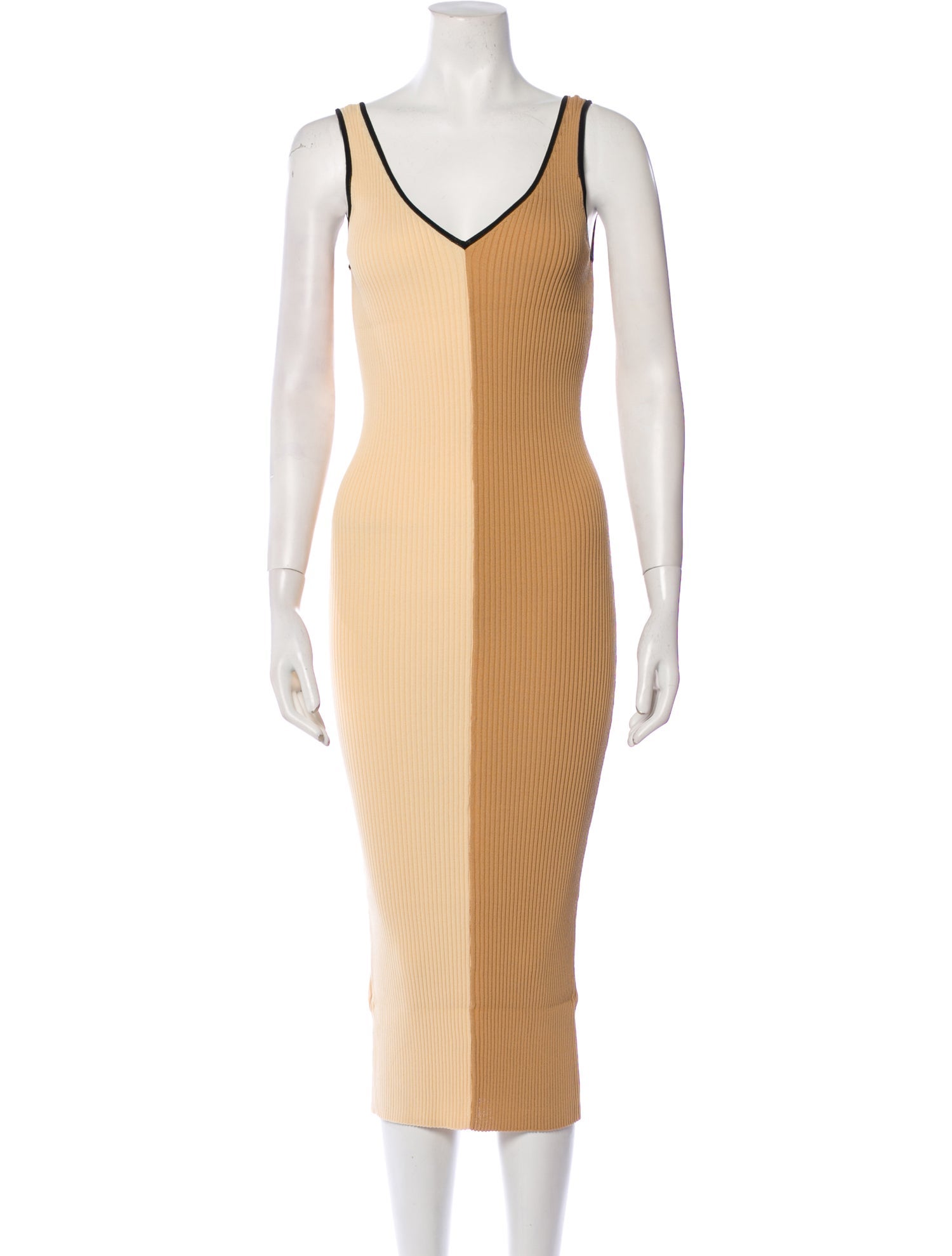 Staud V-Neck Midi Length Dress