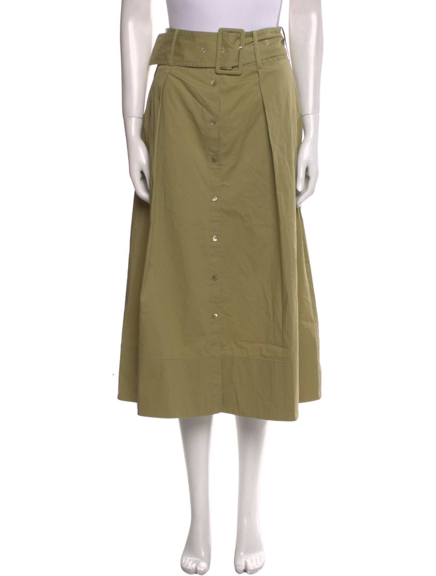 Staud Pleated Accents Midi Length Skirt