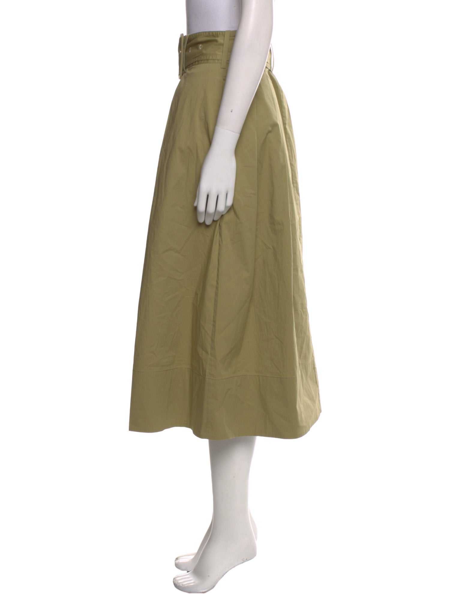 Staud Pleated Accents Midi Length Skirt