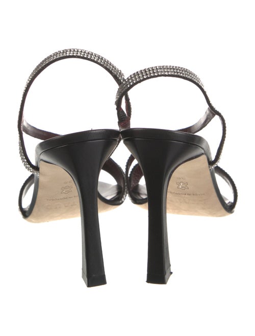Staud Leather Crystal Embellishments Slingback Sandals