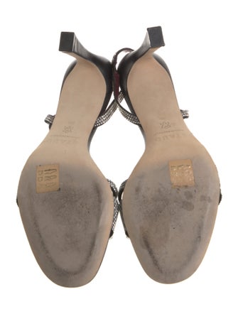 Staud Leather Crystal Embellishments Slingback Sandals