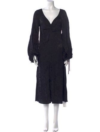 Staud V-Neck Long Dress