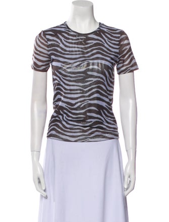 Staud Nylon Animal Print T-Shirt
