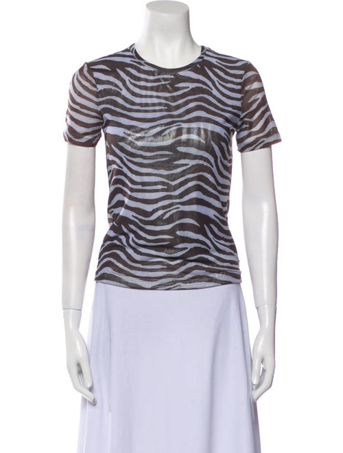 Staud Nylon Animal Print T-Shirt