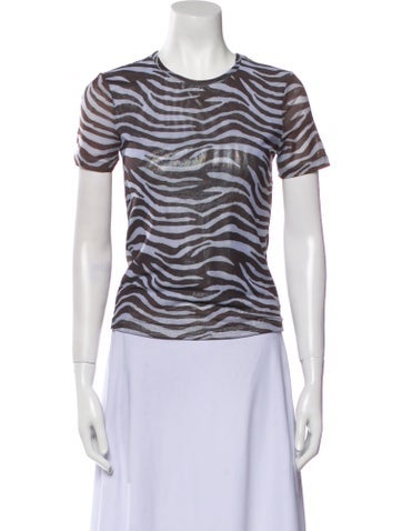 Staud Tops Nylon Animal Print T-Shirt S