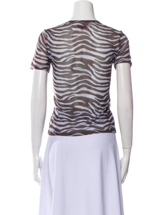 Staud Nylon Animal Print T-Shirt