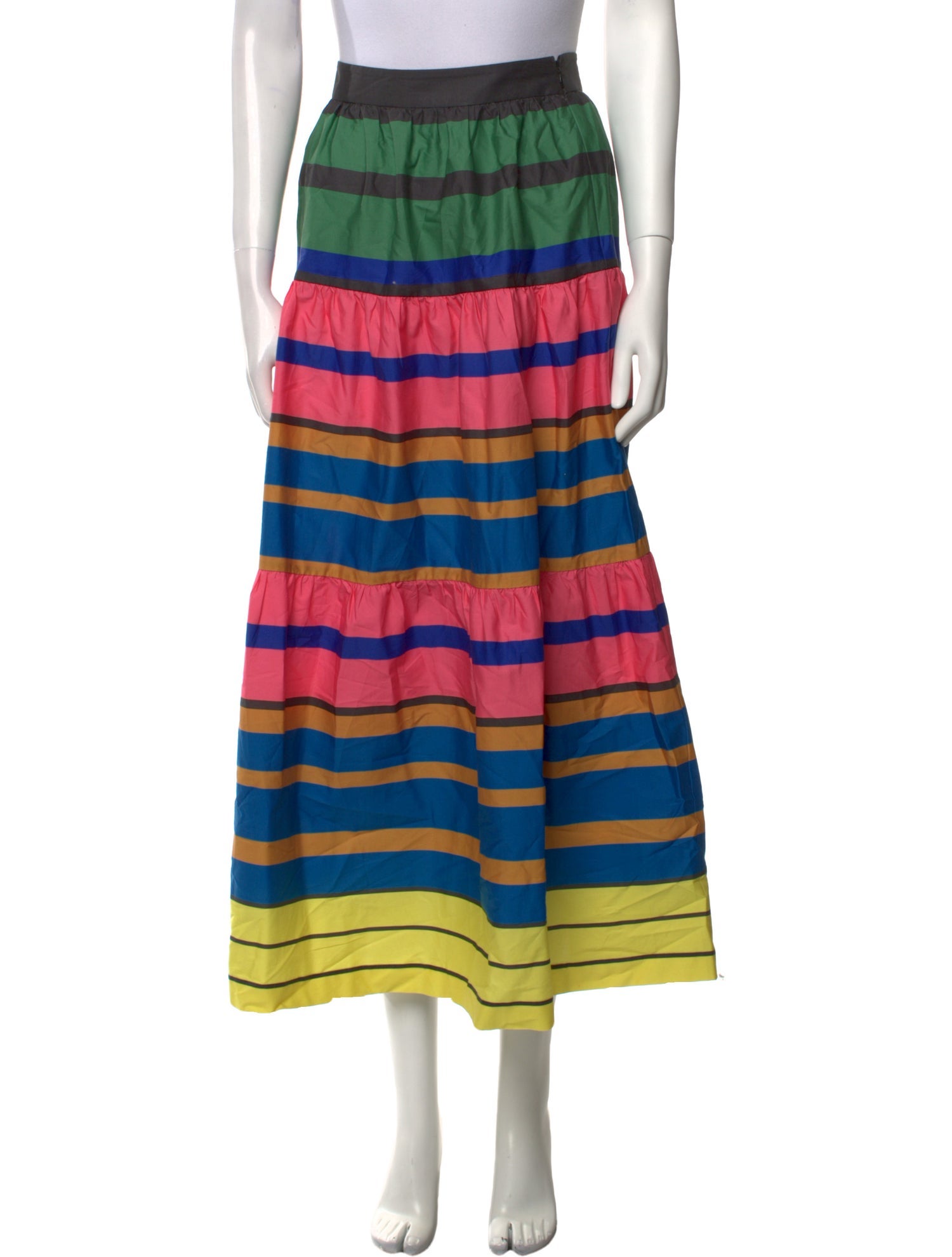 Staud Striped Midi Length Skirt