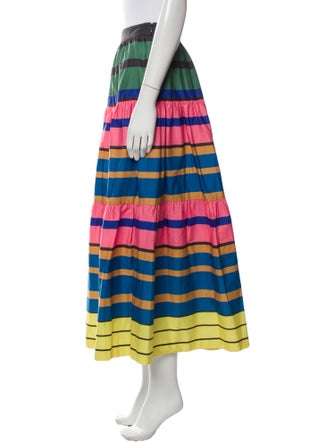 Staud Striped Midi Length Skirt