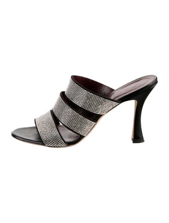 Staud Leather Printed Slides