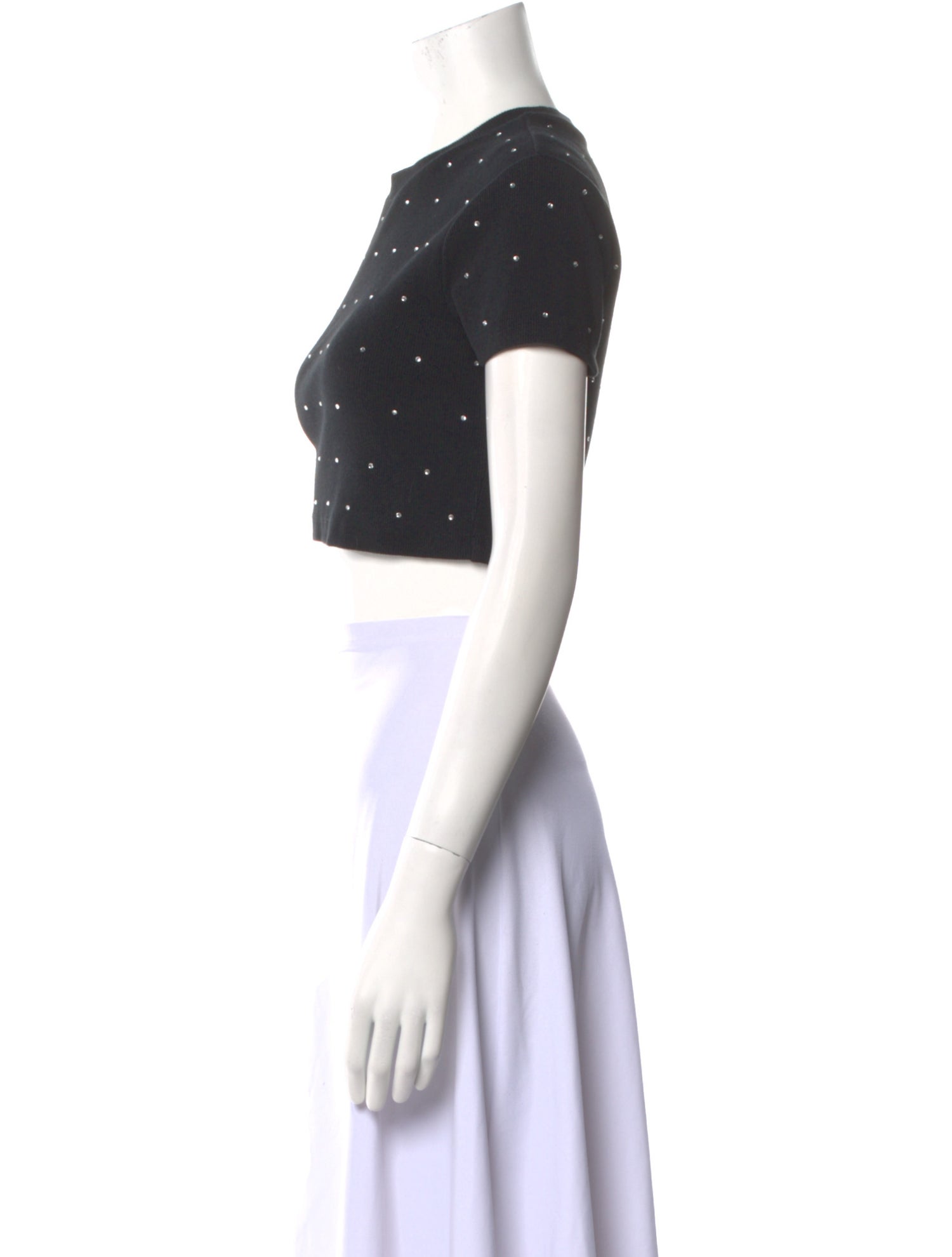 Staud Crew Neck Short Sleeve Crop Top