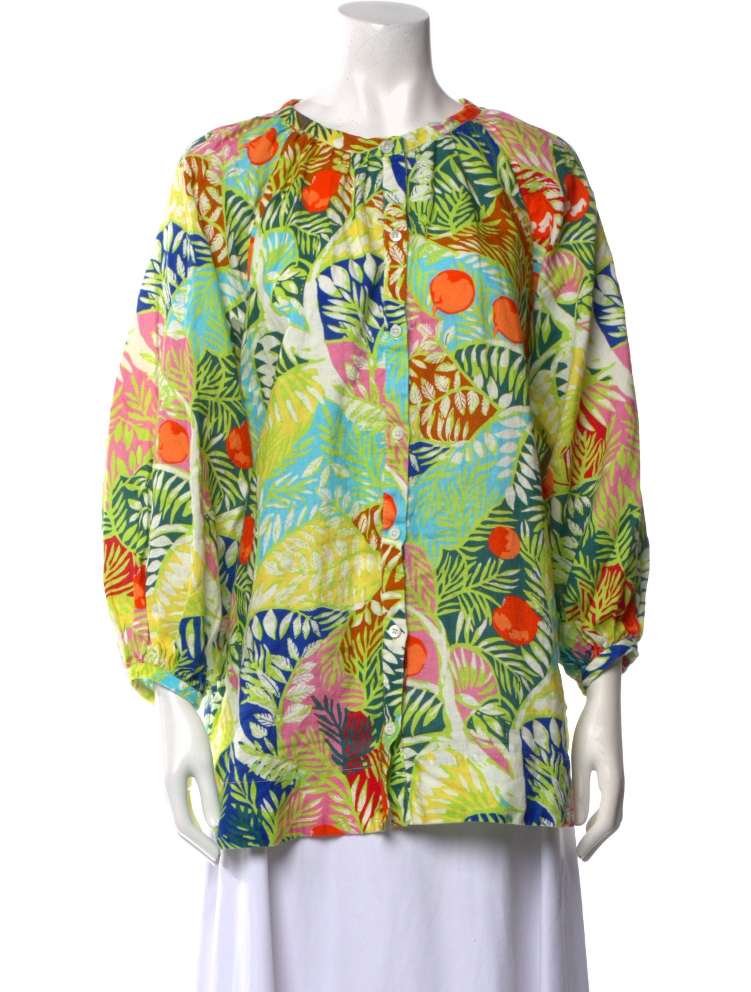 Staud Linen Floral Print Tunic