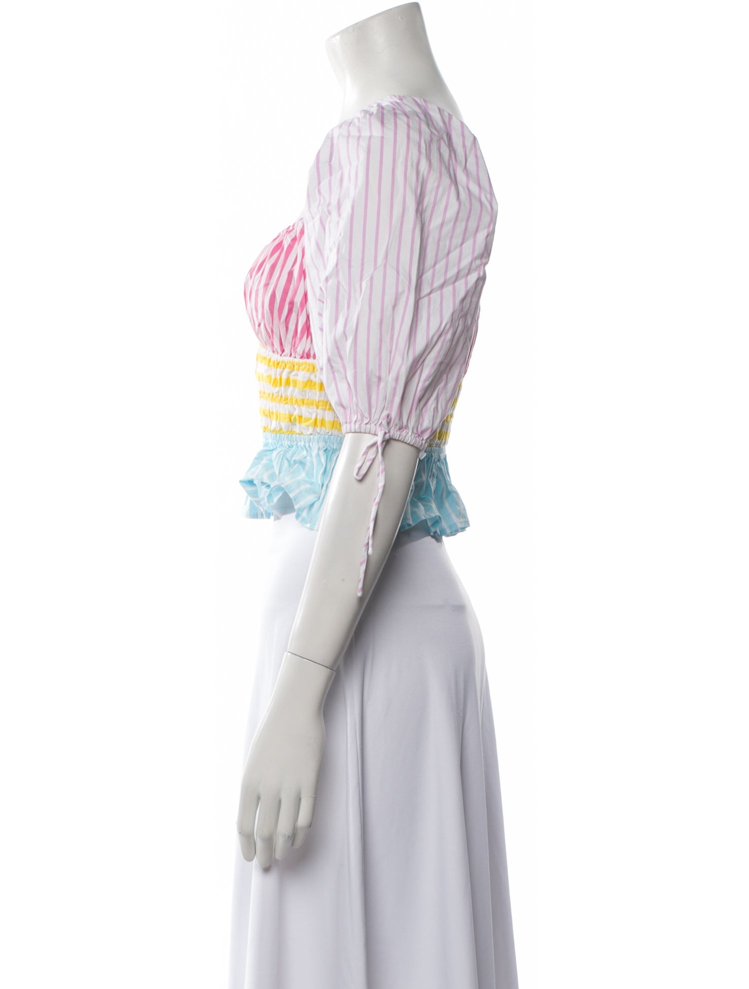 Staud Striped Square Neckline Crop Top