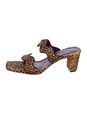 Staud Ponyhair Animal Print Slides