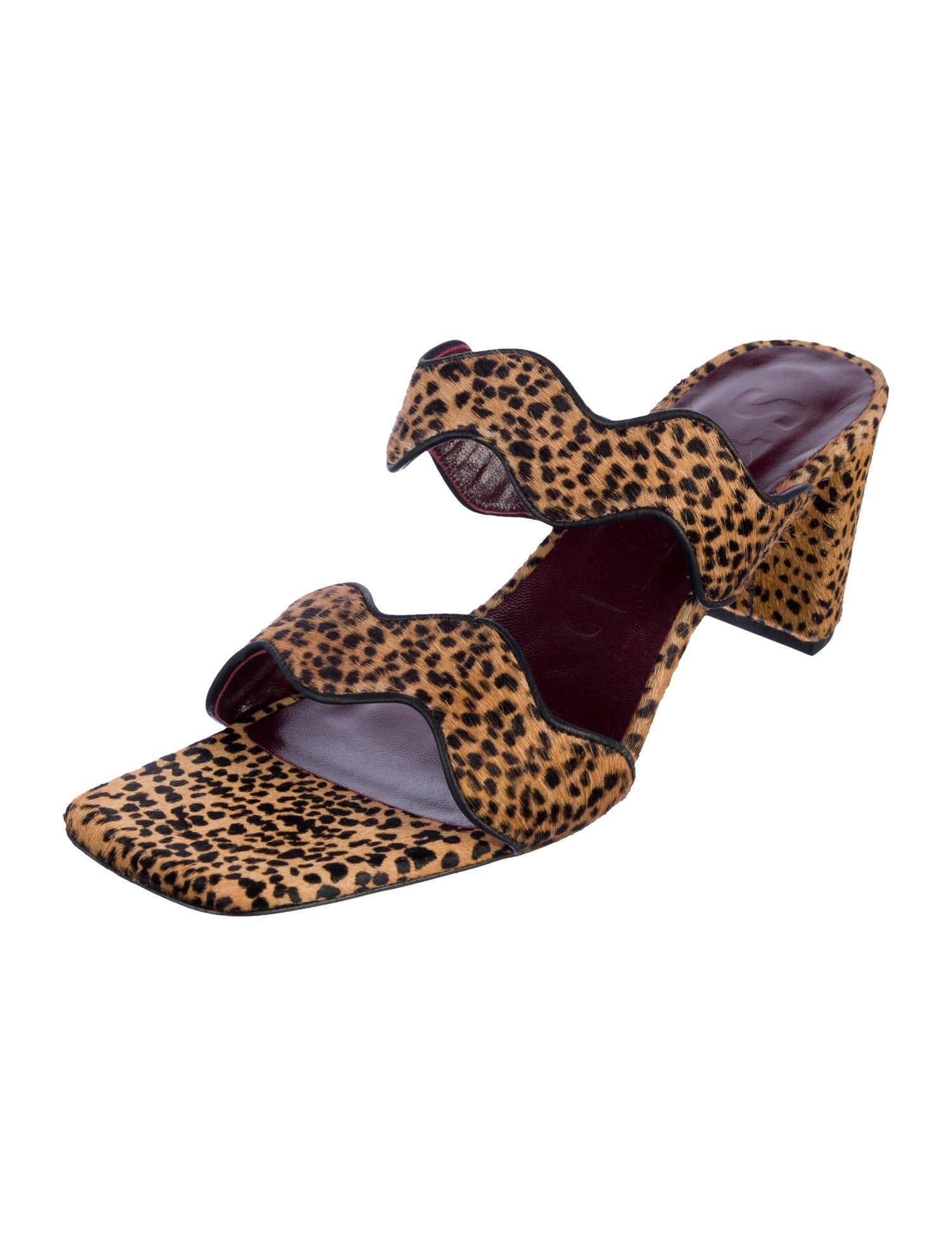 Staud Ponyhair Animal Print Slides