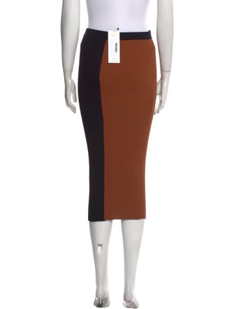 Staud Colorblock Pattern Knee-Length Skirt