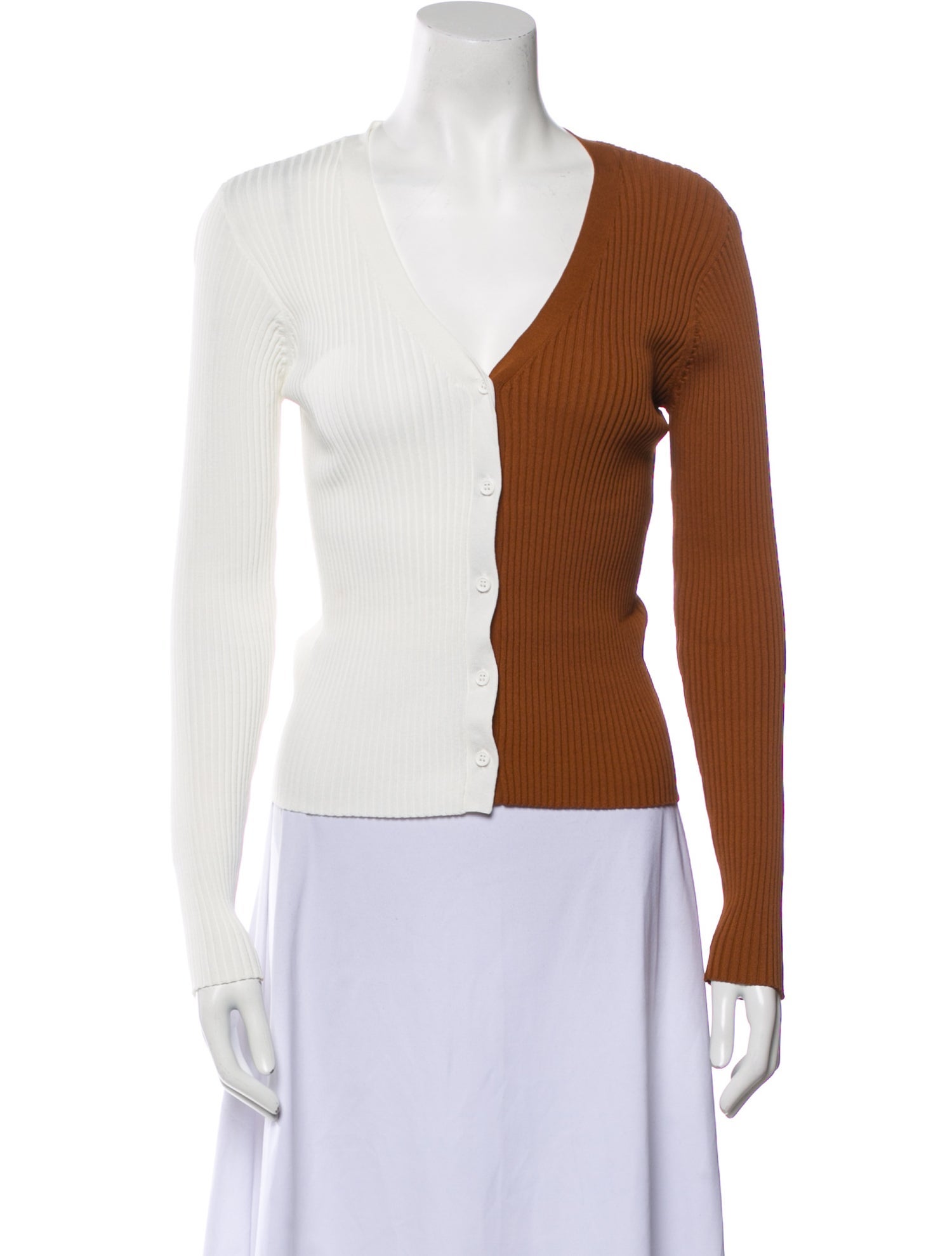 Staud V-Neck Long Sleeve Top