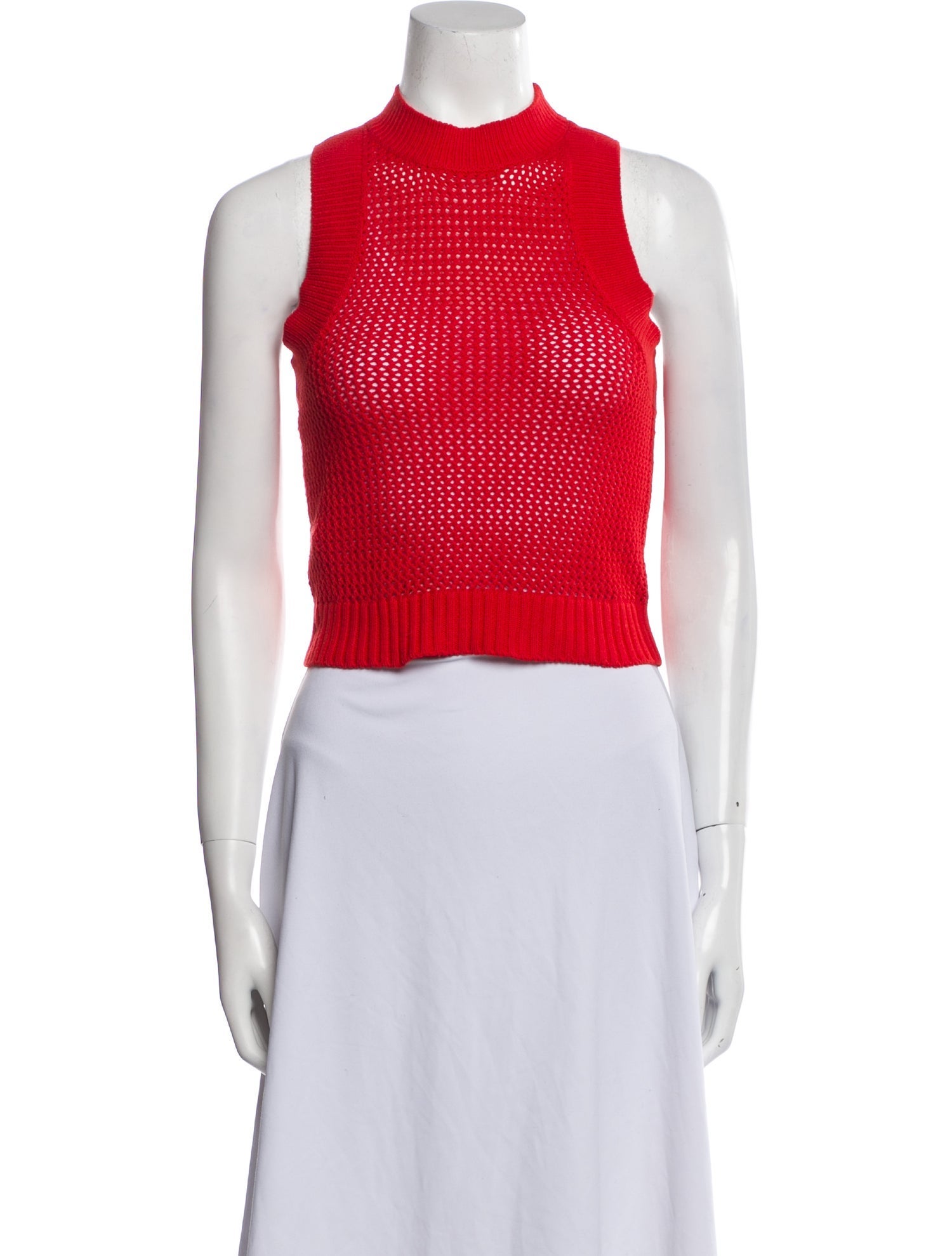 Staud Mock Neck Sleeveless Crop Top