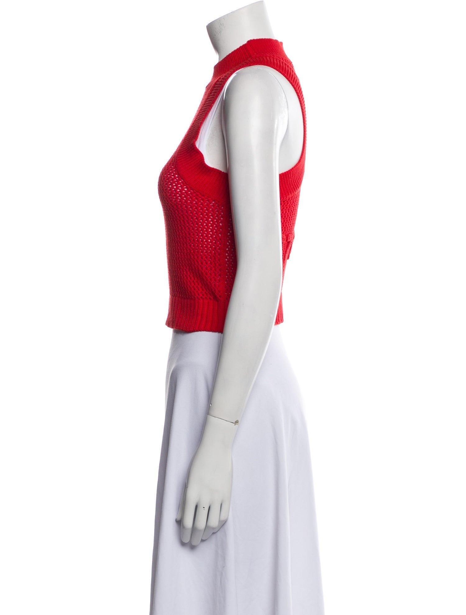 Staud Mock Neck Sleeveless Crop Top