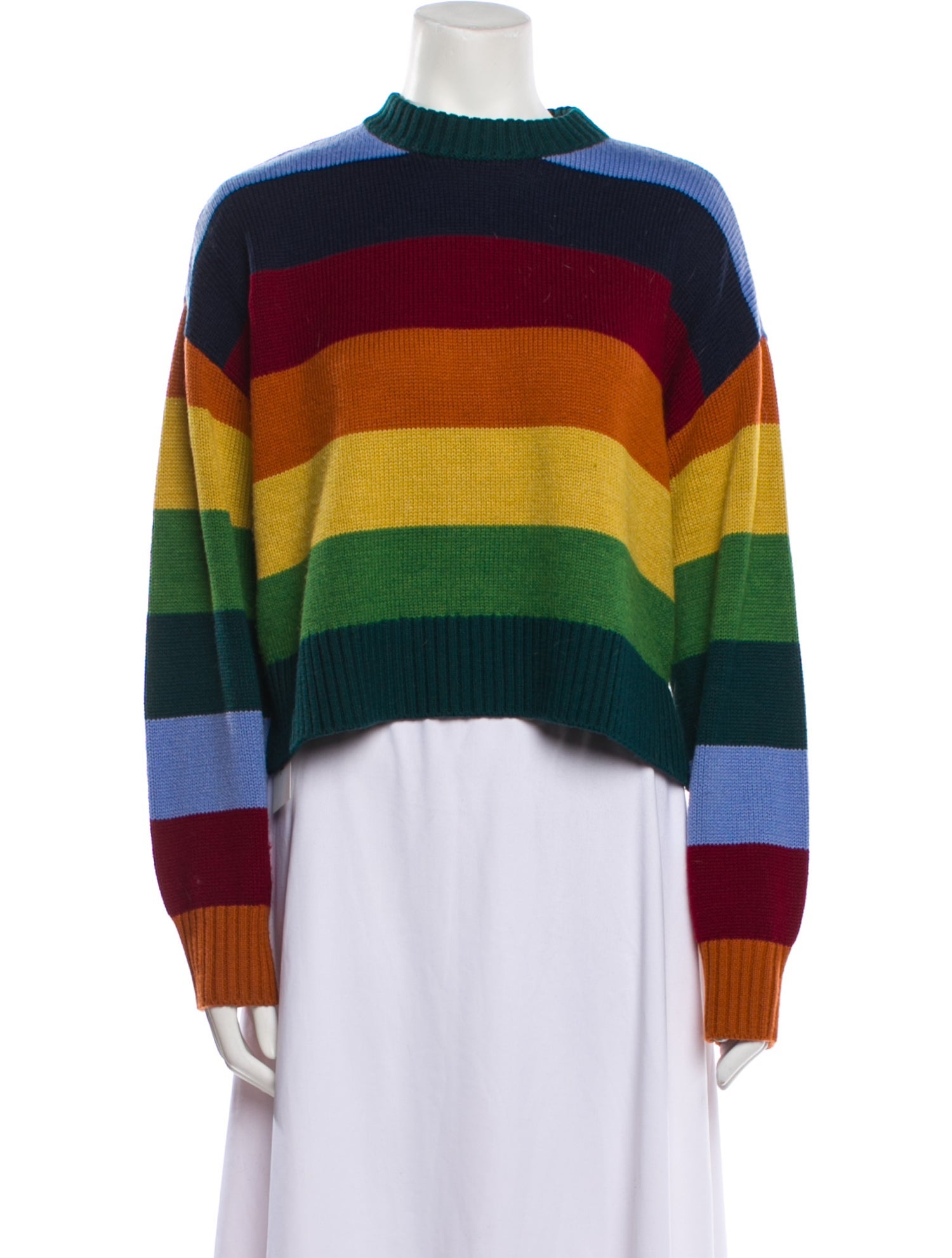 Staud Striped Mock Neck Sweater