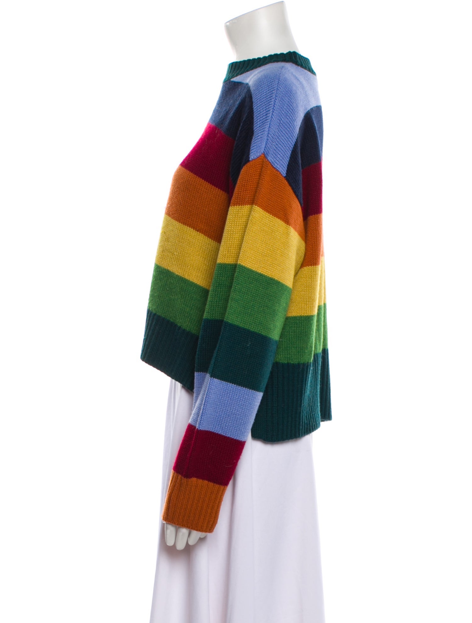 Staud Striped Mock Neck Sweater