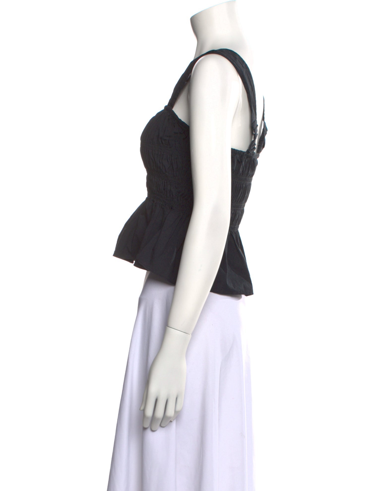 Staud Square Neckline Sleeveless Crop Top