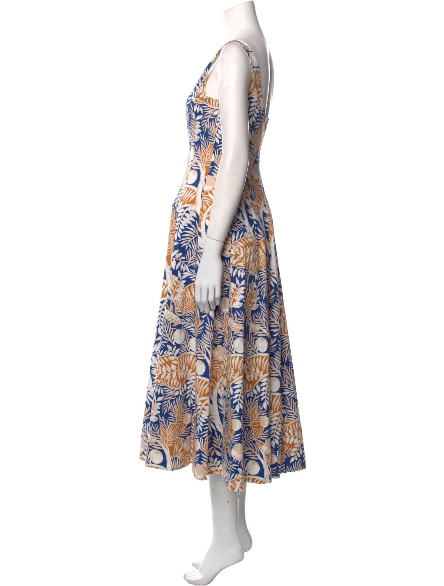 Staud Floral Print Midi Length Dress