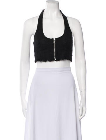 Staud Tops Halterneck Sleeveless Crop Top S