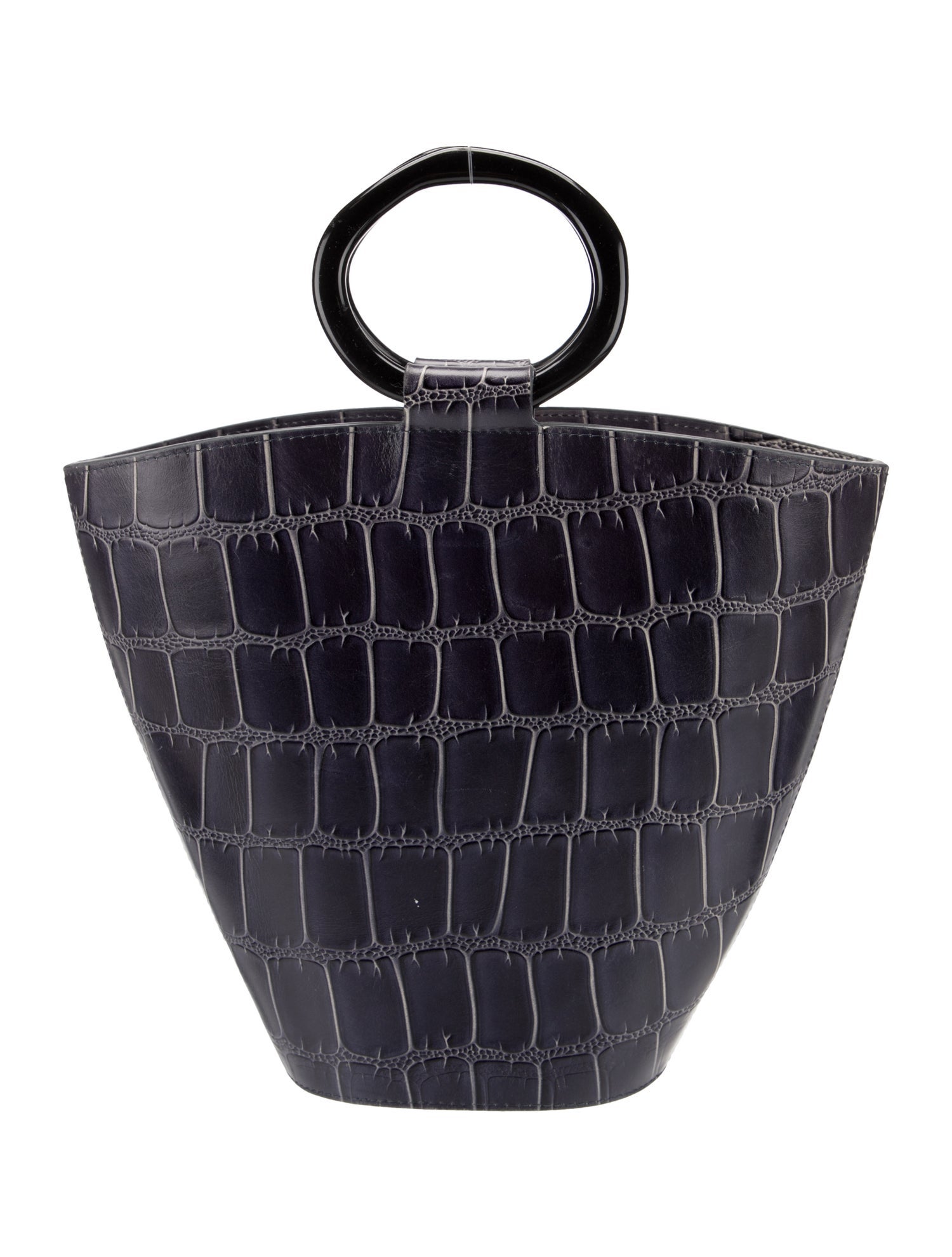 Staud Embossed Leather Top Handle Bag