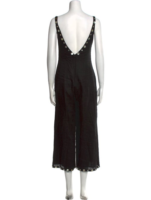 Staud Linen V-Neck Jumpsuit