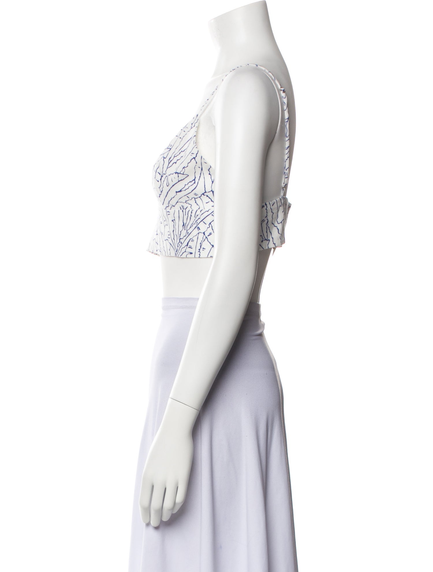 Staud Linen Printed Crop Top w/ Tags