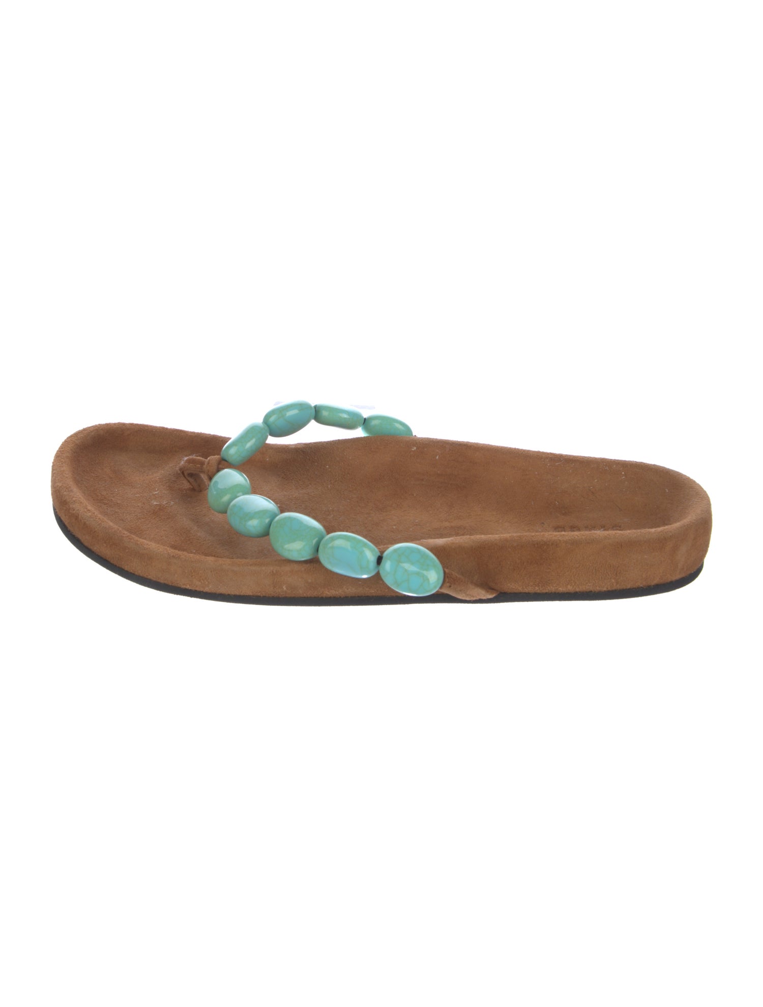 Staud Suede Beaded Accents Slides