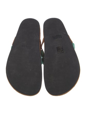 Staud Suede Beaded Accents Slides