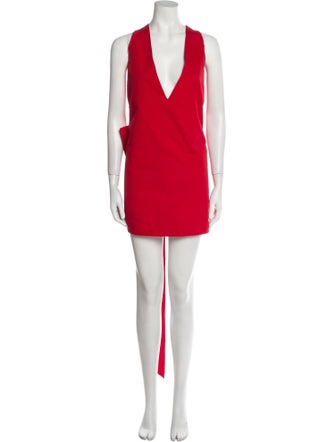 Staud V-Neck Mini Dress