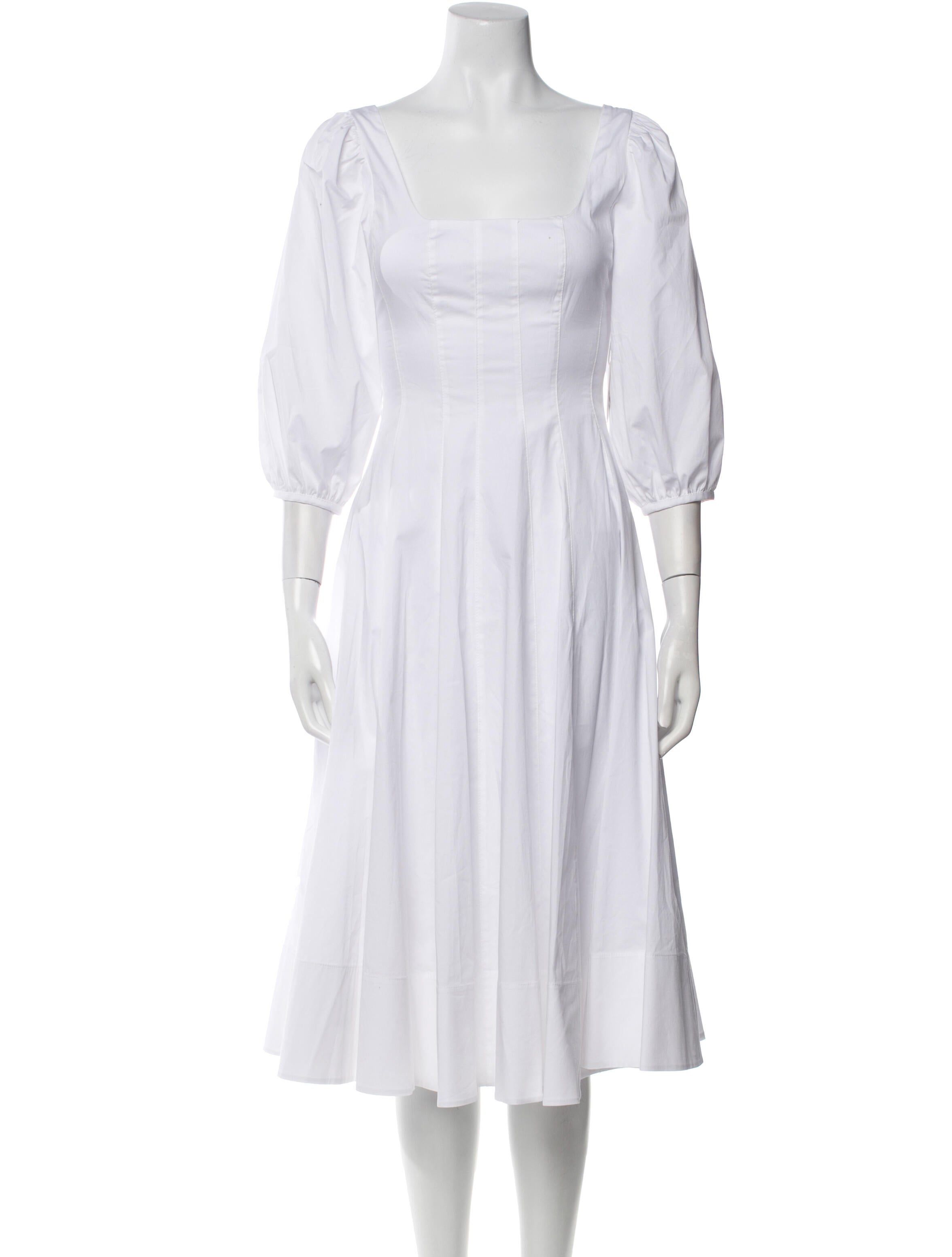 Staud Square Neckline Midi Length Dress