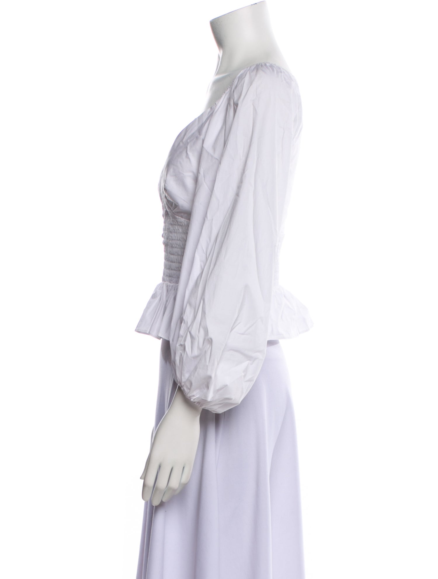 Staud V-Neck Three-Quarter Sleeve Crop Top w/ Tags