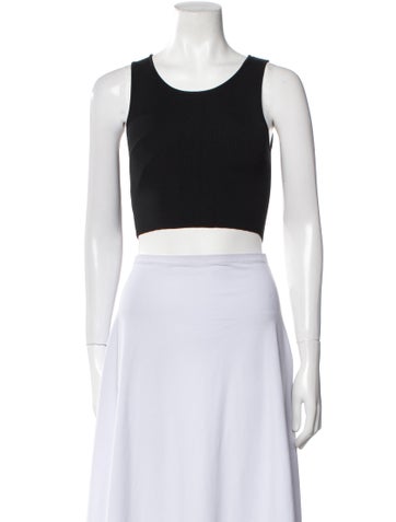 Staud Tops Scoop Neck Sleeveless Crop Top XS